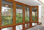 uPVC Bay Window - Golden Oak laminate finish